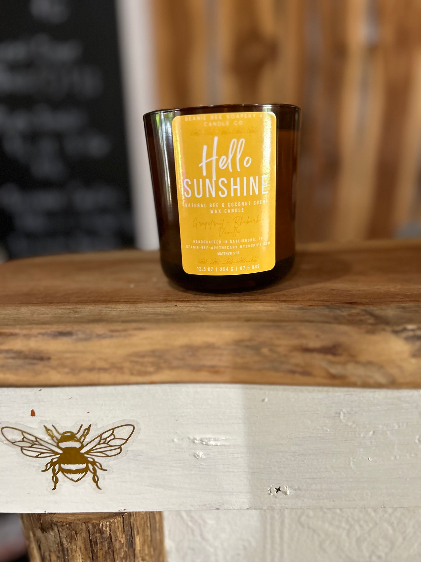 Amber Beeswax Candle Large