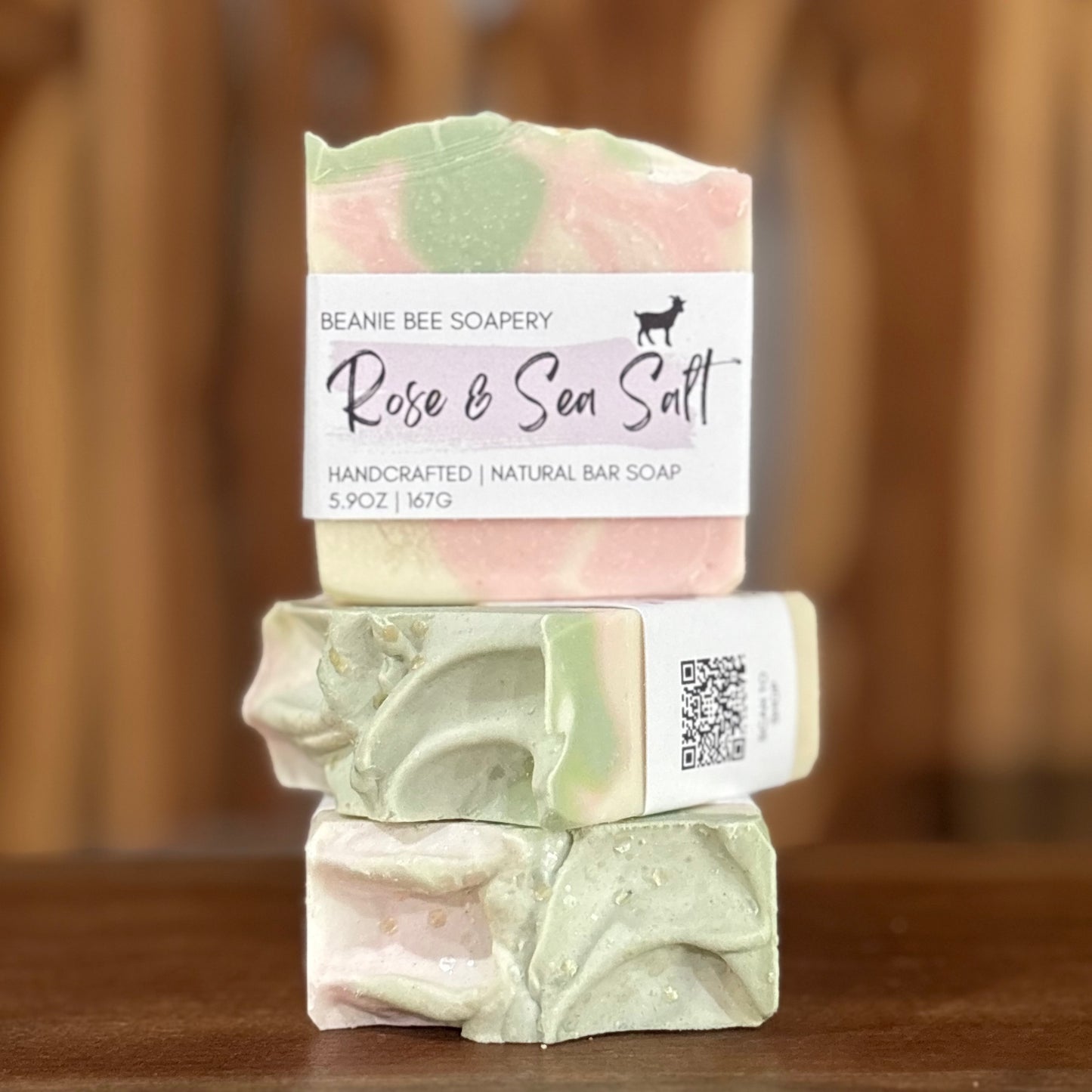 Rose and Sea Salt Goat Milk Bar Soap