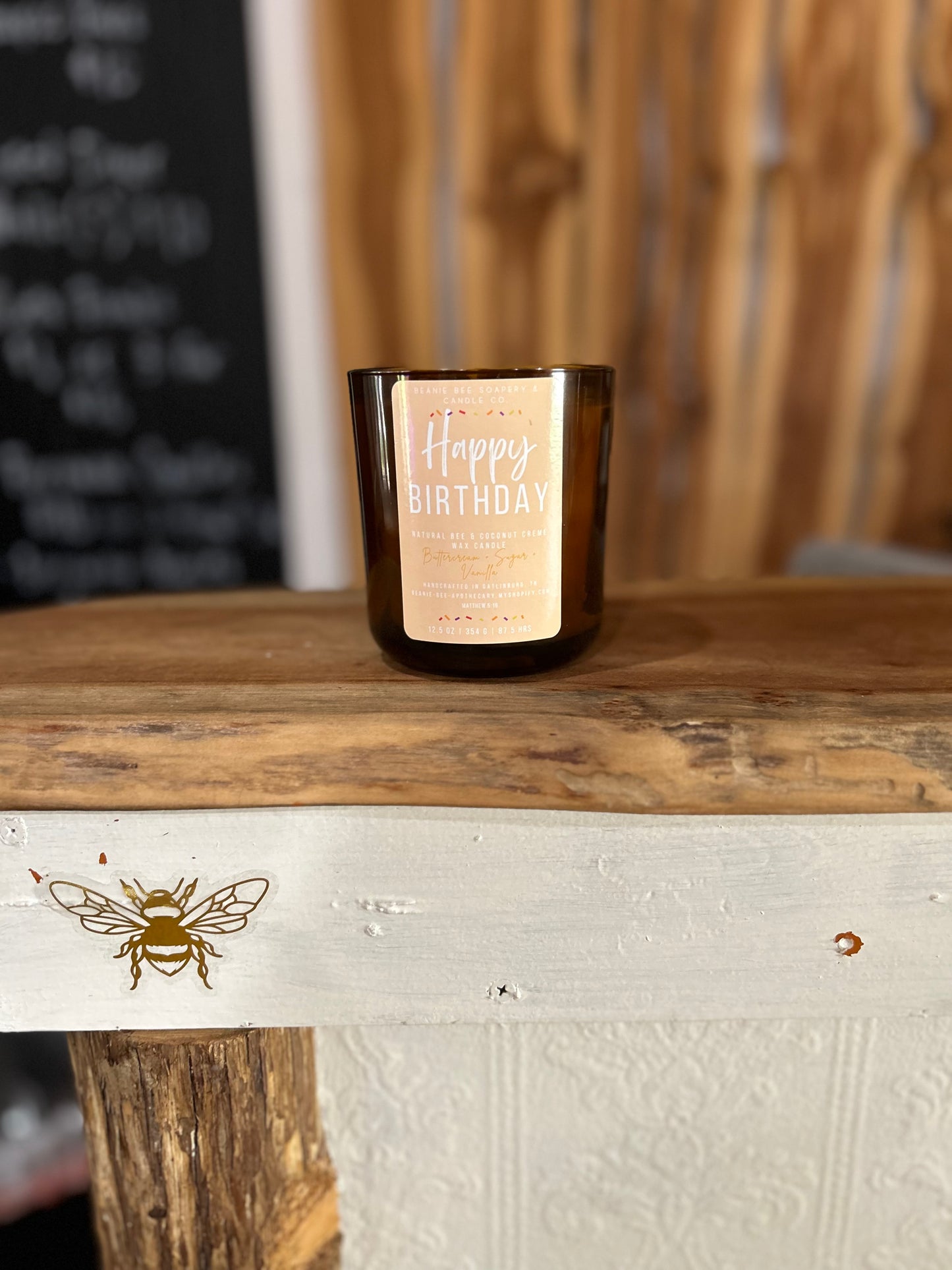 Amber Beeswax Candle Large