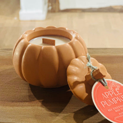 Pumpkin Concrete Beeswax Candle