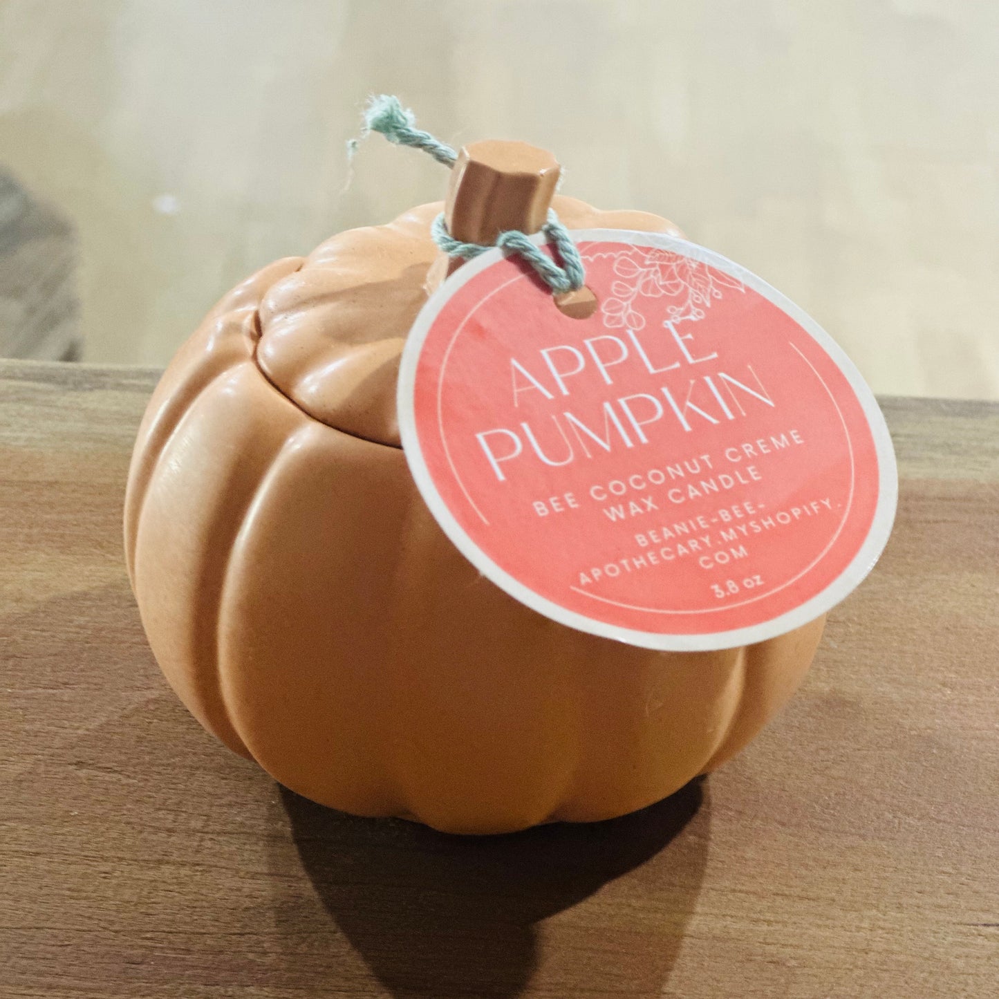 Pumpkin Concrete Beeswax Candle