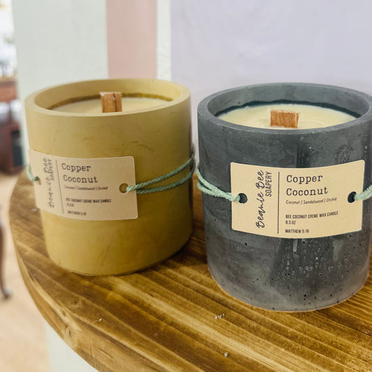 Concrete Beeswax Candle