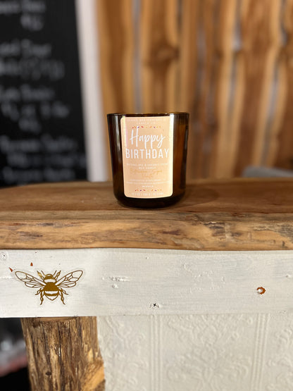 Amber Beeswax Candle Large