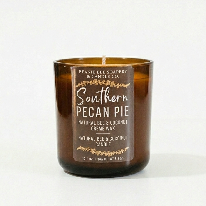 Amber Beeswax Candle Large