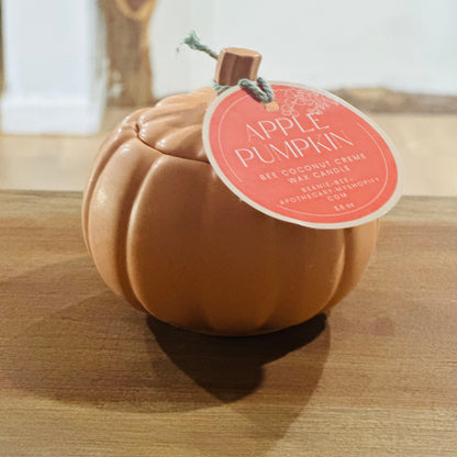 Pumpkin Concrete Beeswax Candle